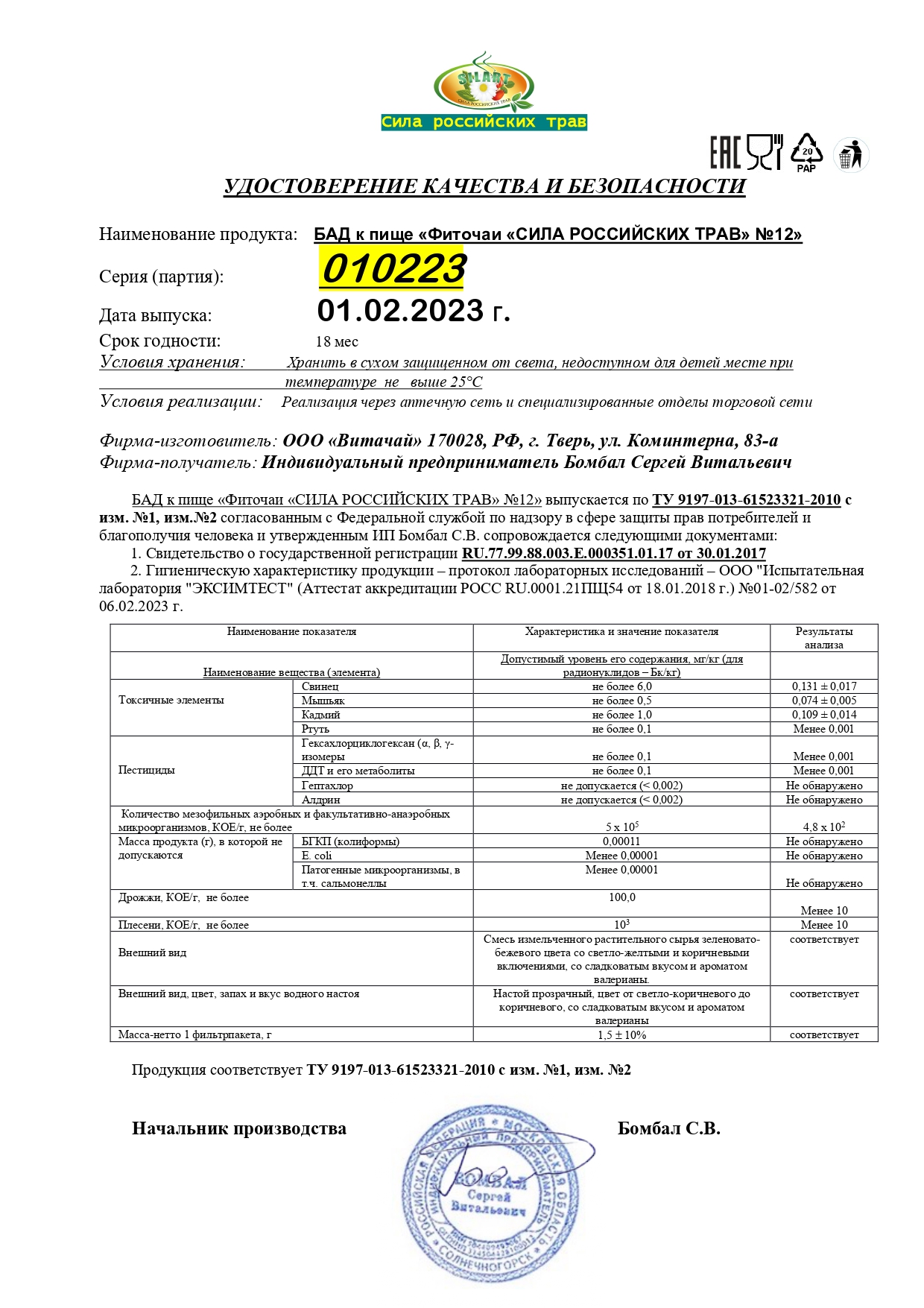 Паспорт №022023